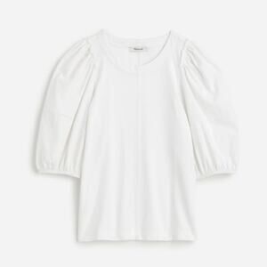Madewell Puff Sleeve Tee Eyelet White Size XXS NWT